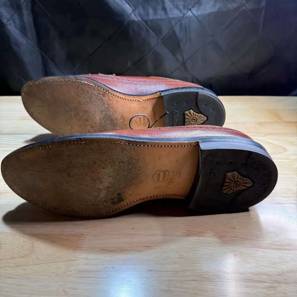 Executive Imperial Long Wing US 11 D Wing Tip 525 Pebbled Oxford Brown Leather